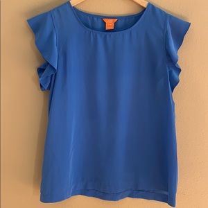 Joe Fresh cornflower blue flutter sleeve top XL